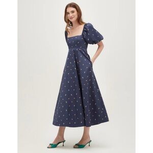 {Hill House} The Matilda Dress in Navy Petite Fleur - Size XL NWT